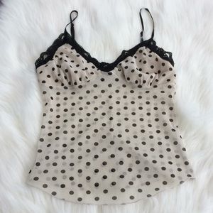 Bebe black polka dot lingerie top